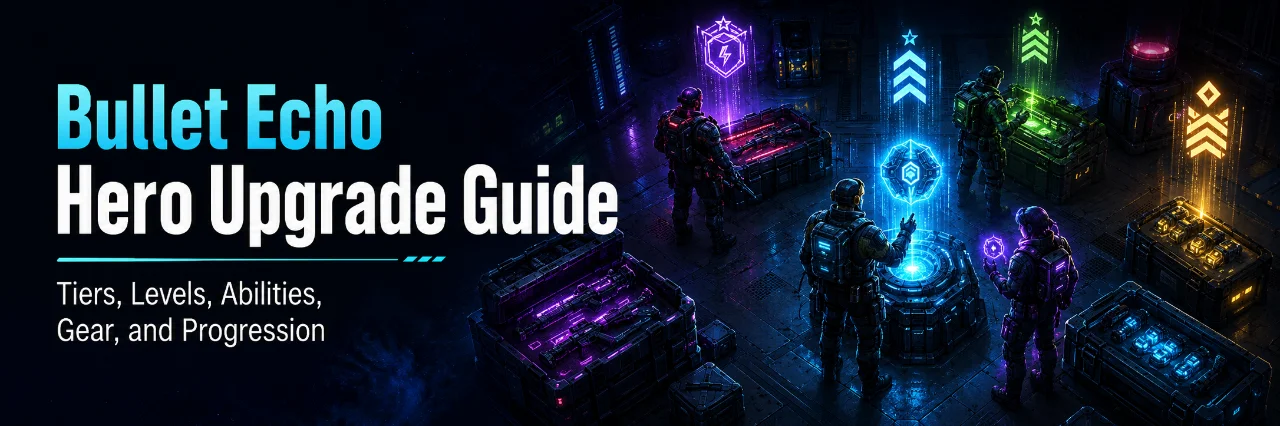 Bullet Echo Hero Upgrade Guide – Tiers, Levels, Abilities, Gear, and Progression