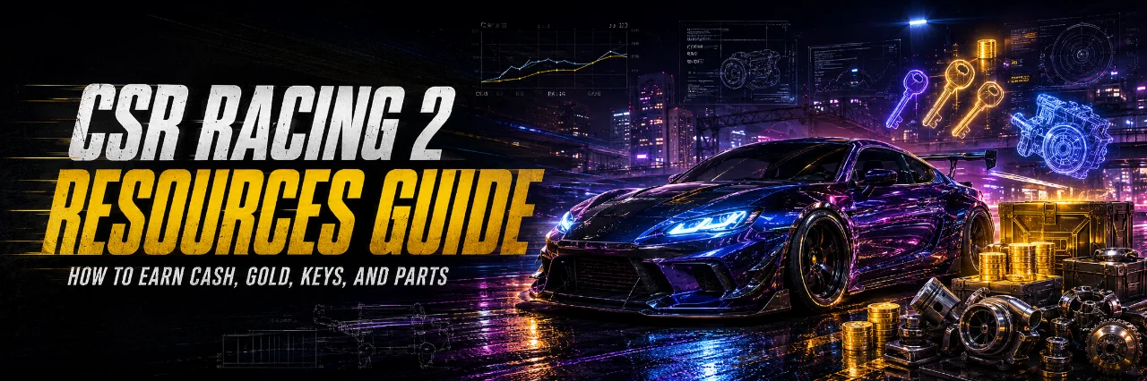 CSR Racing 2 Resources Guide – How to Earn Cash, Gold, Keys, and Parts