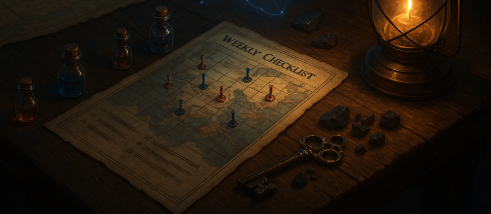 🗓️ Weekly Checklist – What to Do Every Reset (Fellowship)