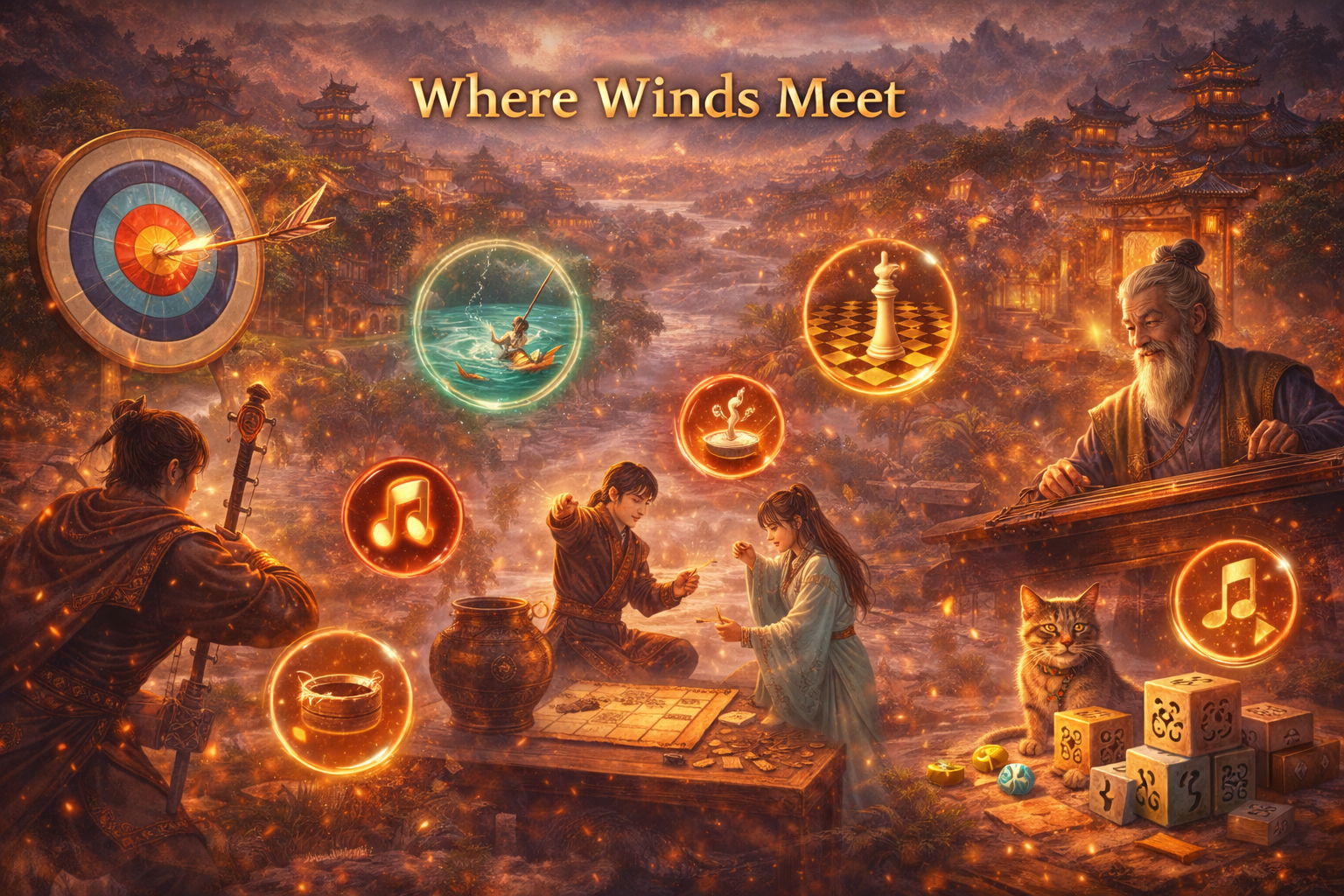 Where Winds Meet activities, Where Winds Meet minigames, Where Winds Meet daily routine, Where Winds Meet weekly activities, Where Winds Meet Sentient Beings