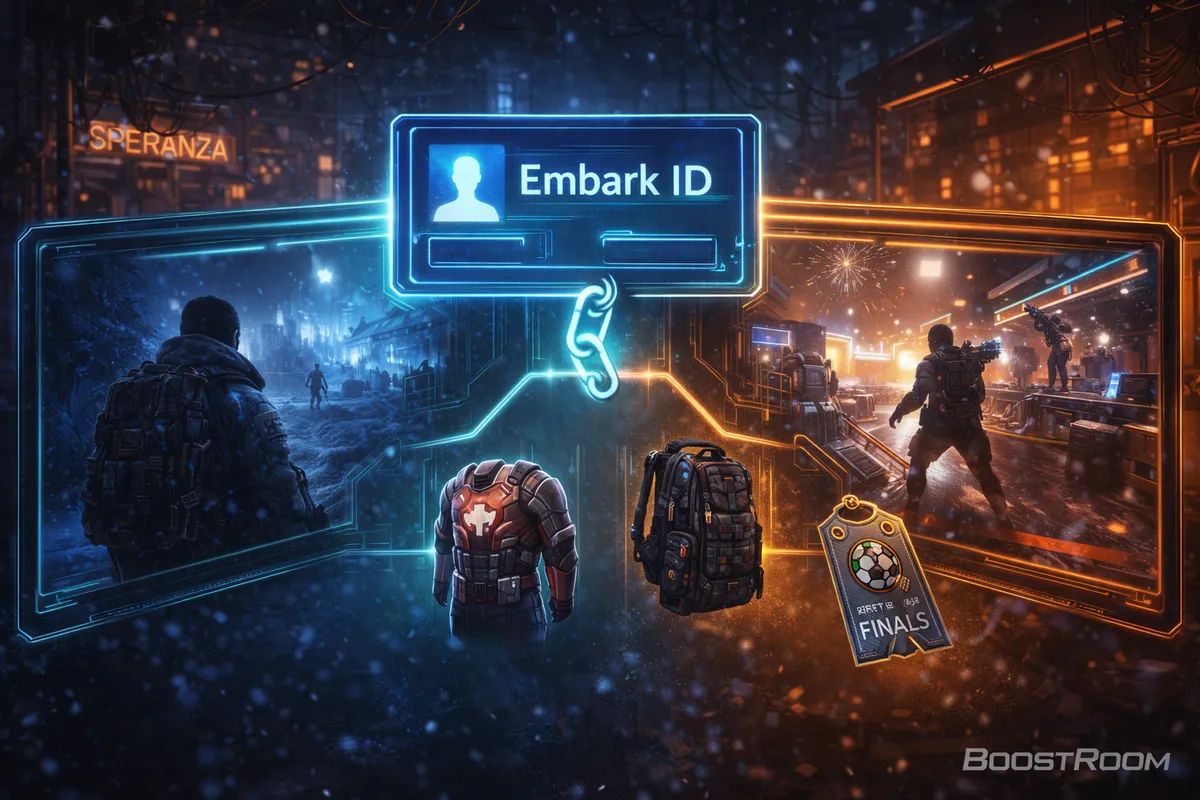 Embark ID guide, ARC Raiders Embark ID, THE FINALS Embark ID, ARC Raiders x THE FINALS rewards, ARC Raiders crossover bundle