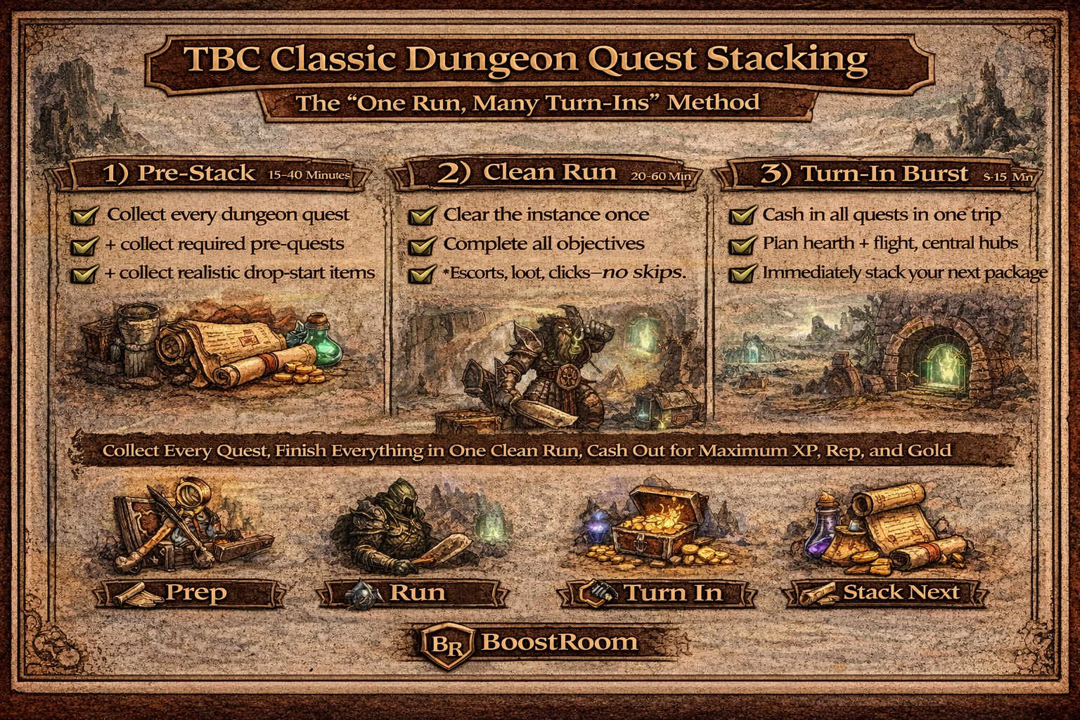 TBC Classic dungeon quest stacking, one run many turn ins, Outland dungeon quests checklist, Hellfire Ramparts quests Weaken the Ramparts Dark Tidings