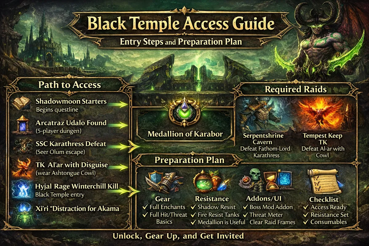 Black Temple access guide, Black Temple attunement, Medallion of Karabor, Blessed Medallion of Karabor, TBC Classic Black Temple entrance Black Temple access guide, Black Temple attunement, Medallion of Karabor, Blessed Medallion of Karabor, TBC Classic Black Temple entrance