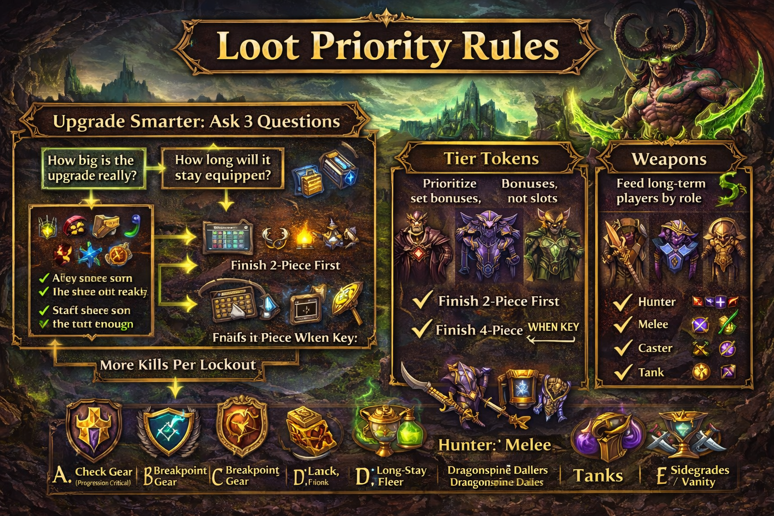 TBC Classic loot priority rules, loot council TBC, DKP TBC, EPGP TBC, soft reserve TBC, GDKP rules TBC, tier token priority T4 T5 T6