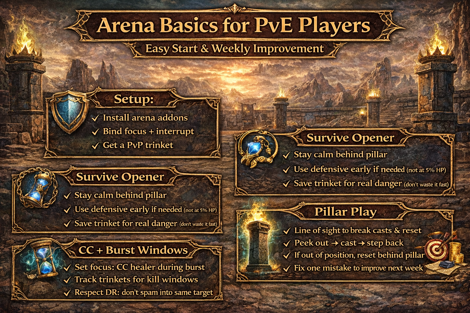 TBC arena basics, arena for PvE players, TBC Classic arena guide, how to start arenas TBC, weekly arena points TBC,