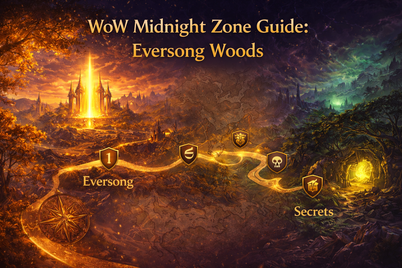 WoW Midnight Eversong Woods, Midnight Eversong guide, Eversong Woods quests Midnight, Silvermoon Court Saltheril’s Soiree, Lightbloom questline, Skyride Eversong