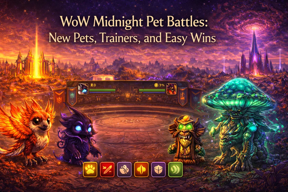 WoW Midnight pet battles, Midnight battle pets, Midnight pet collecting, Silvermoon Court pet, Dragonhawk Munchkin, Flicker pet, Amani Tribe pet Naloki, Hara’ti pet Munchy