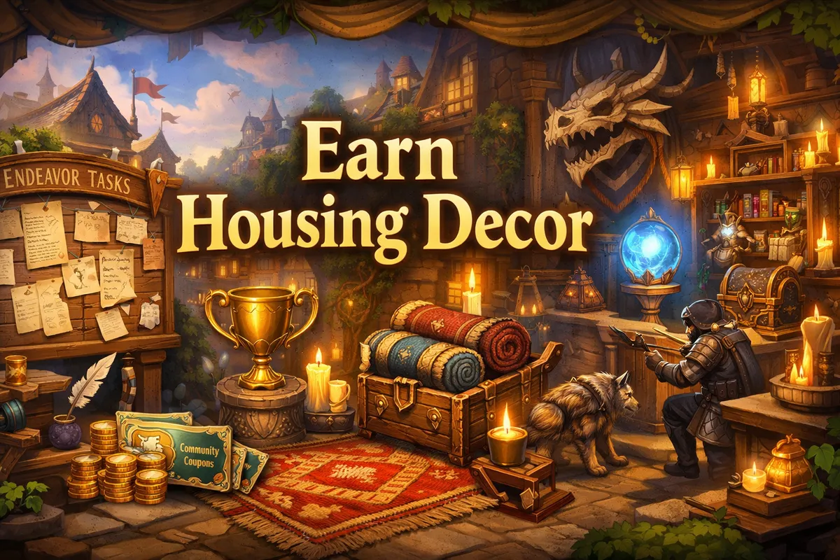 WoW Midnight housing decor, WoW player housing decor, housing Endeavors, Neighborhood Favor, Community Coupons, Housing Experience, housing decor vendors, WoW Midnight furniture