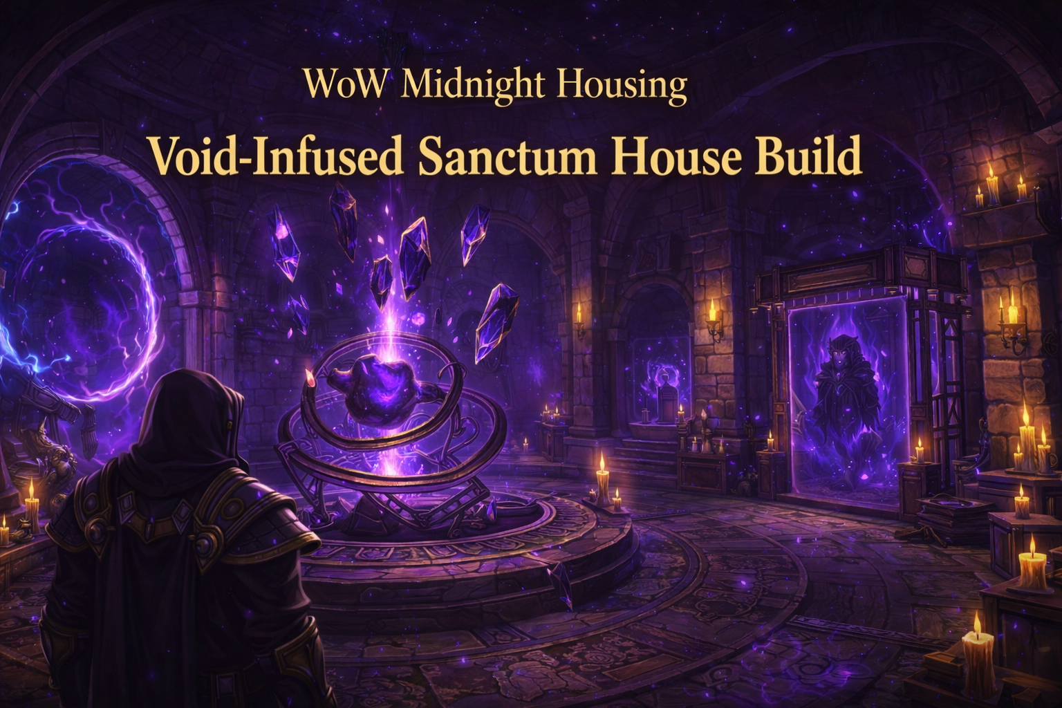 WoW Midnight void-infused sanctum, void house build WoW housing, void elf sanctum decor, Ren’dorei housing theme, WoW player housing void design, Void-Infused Sanctum interior guide