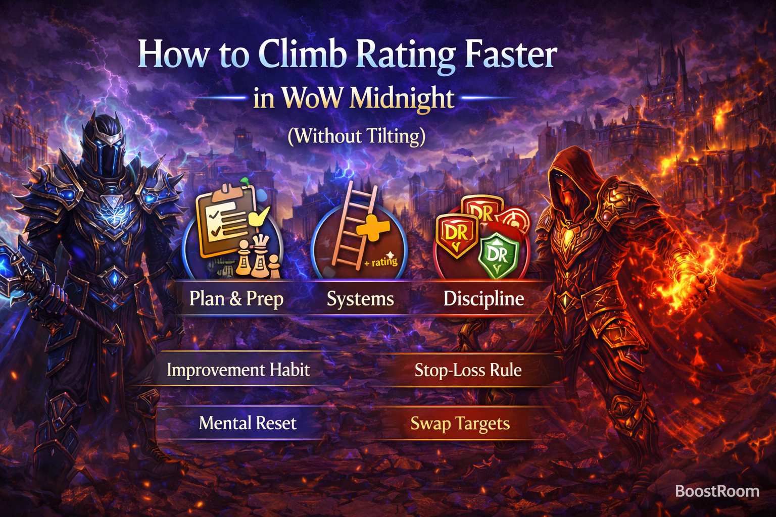 WoW Midnight climb rating, how to climb PvP rating Midnight, Midnight arena rating guide, Solo Shuffle climb Midnight, 2v2 climb Midnight, 3v3 climb Midnight, Battleground Blitz rating tips, Rated BGs