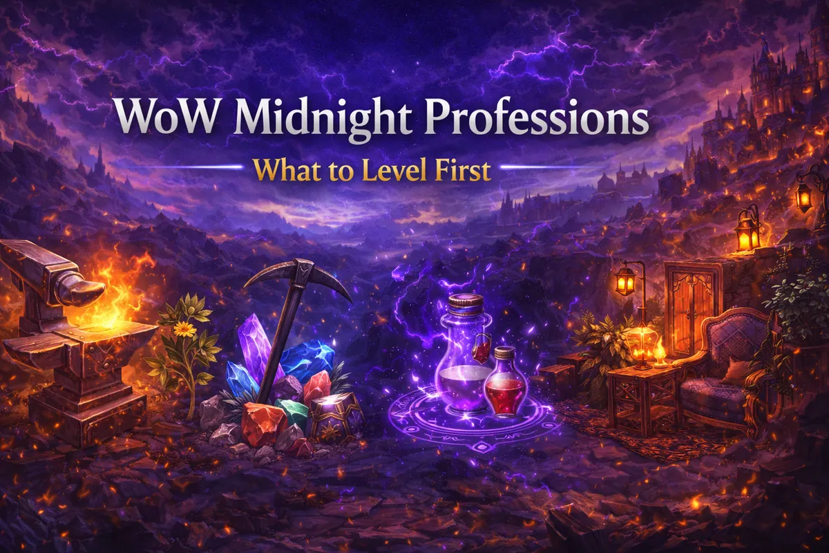 WoW Midnight professions, Midnight professions guide, what profession to level first Midnight, best professions Midnight, Midnight crafting guide, Midnight gathering guide, Artisan’s Moxie