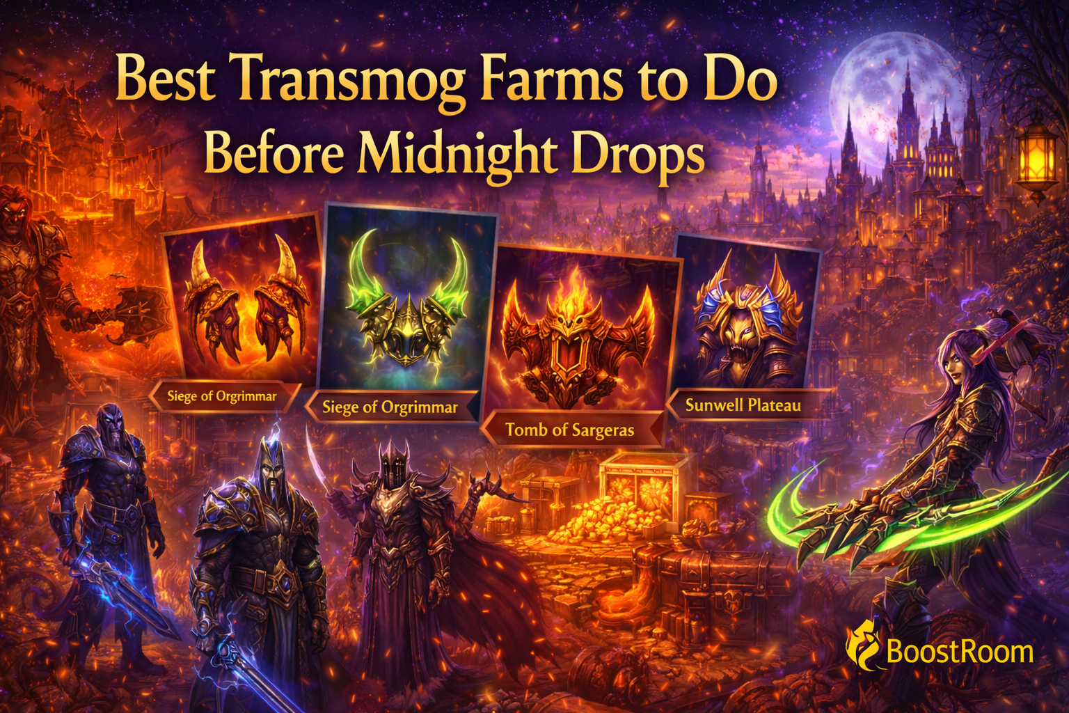 best transmog farms before Midnight, WoW Midnight transmog farms, pre-Midnight transmog guide, fast transmog raids, fast transmog dungeons, solo transmog farming, LFR solo queue transmog