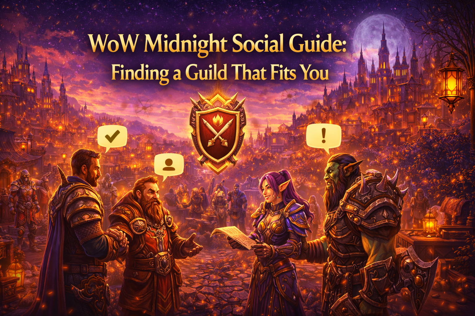 WoW Midnight guild guide, find a guild Midnight, best guild for Mythic+ Midnight, raid guild Midnight, PvP guild Midnight, social guild Midnight, RP guild Midnight, cross-faction guilds WoW,