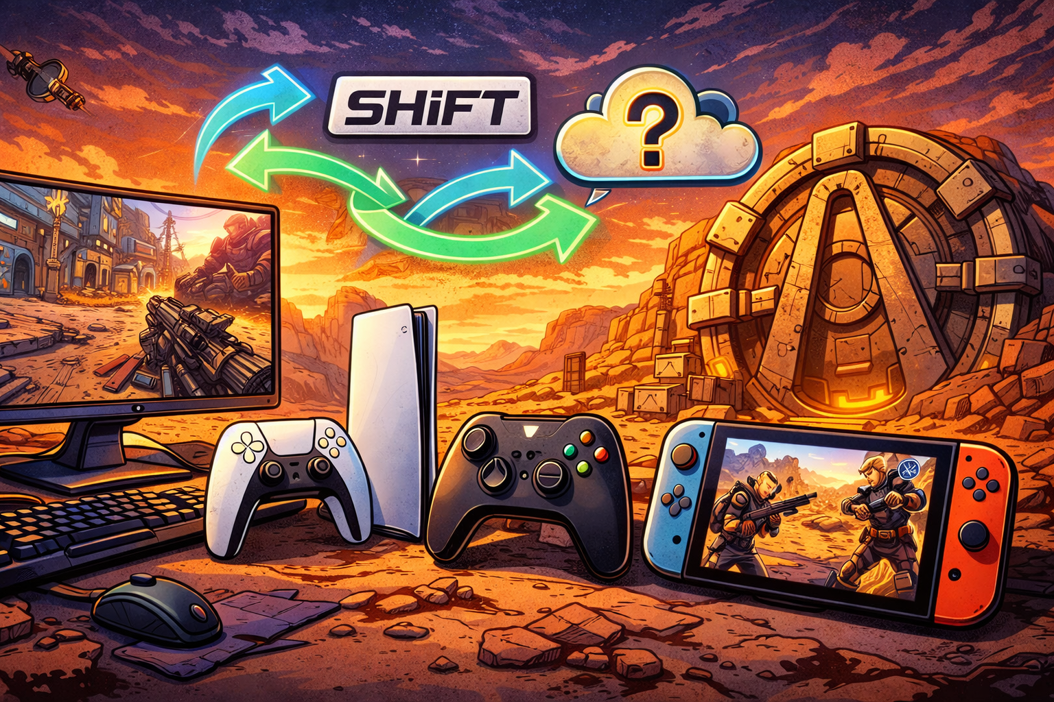 Borderlands 4 platforms, Borderlands 4 PC, Borderlands 4 PS5, Borderlands 4 Xbox Series X|S, Borderlands 4 Nintendo Switch 2, Borderlands 4 crossplay, SHiFT account, Borderlands 4 cross-save
