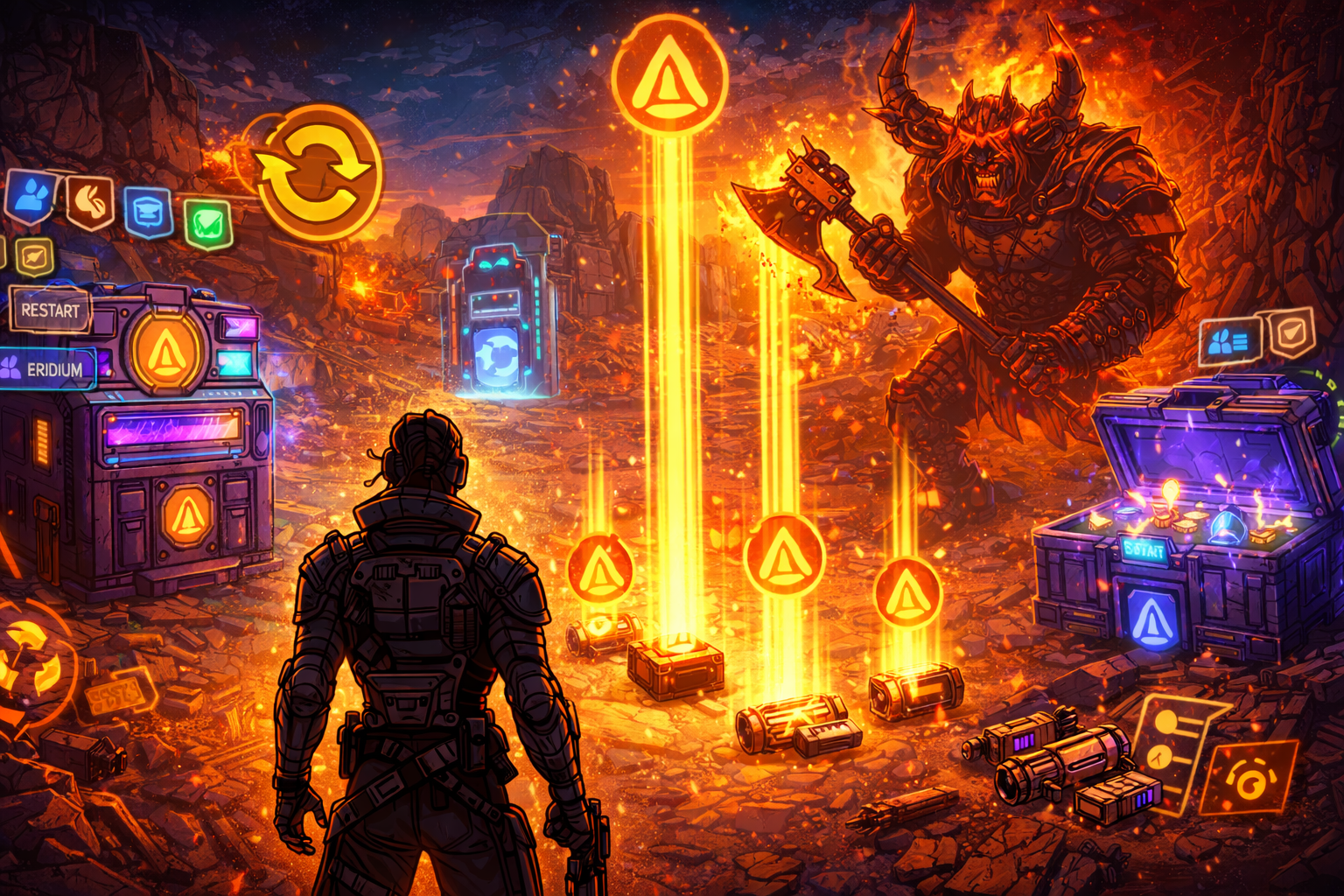 Borderlands 4 legendary farming, Borderlands 4 farming guide, Borderlands 4 boss farm, Borderlands 4 Big Encore Machine, Moxxi Big Encore, Borderlands 4 Wildcard Mission