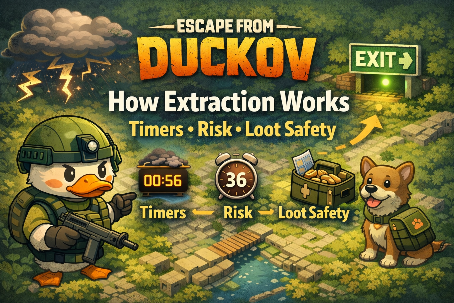how extraction works in escape from duckov, duckov extraction guide, duckov timers, extraction countdown duckov, storm timer duckov, ground zero extraction points, return to bunker extract