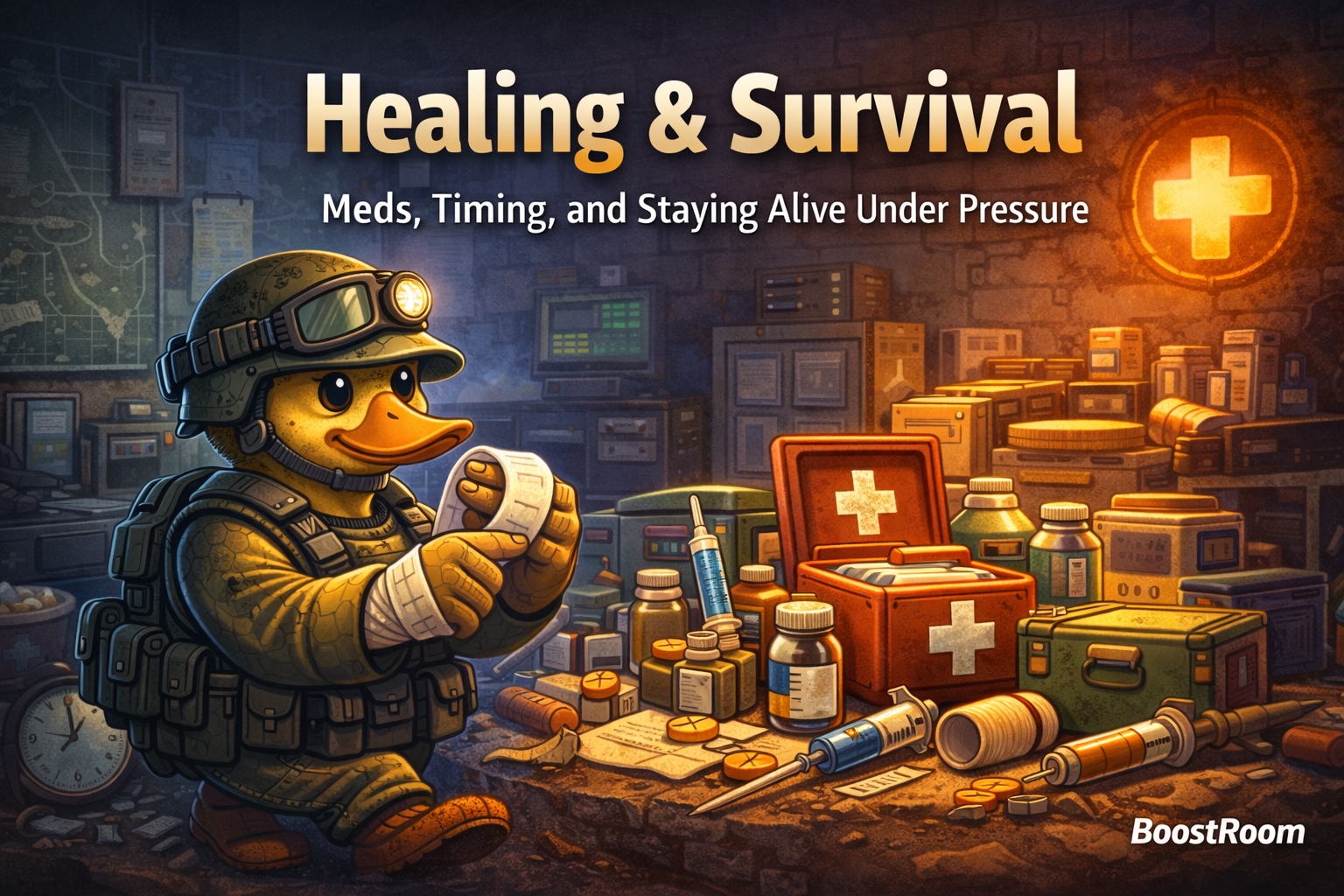 Escape from Duckov healing guide, Duckov meds guide, Duckov survival tips, bleeding control Duckov, best med loadout Duckov, First Aid Kit S vs L Duckov, bandage vs medkit Duckov
