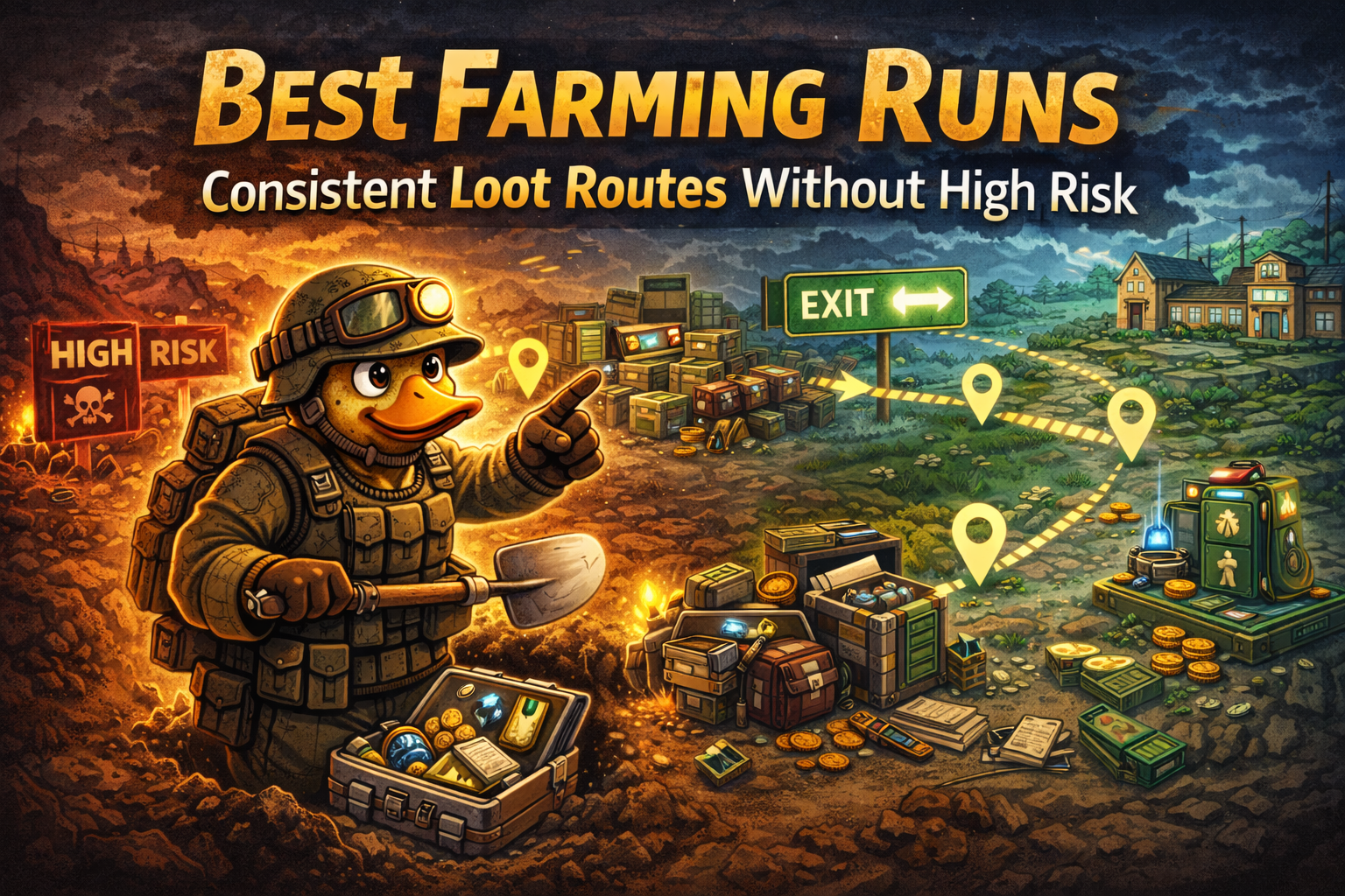 best farming runs Duckov, Escape from Duckov loot routes, low risk money route Duckov, consistent loot farm Duckov, Ground Zero loot loop, Return to the Bunker extract
