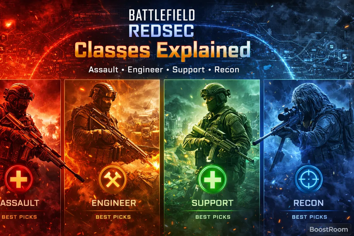 Battlefield REDSEC classes explained, Assault class REDSEC, Engineer class REDSEC, Support class REDSEC, Recon class REDSEC, best class in Battlefield REDSEC, best class for solo REDSEC