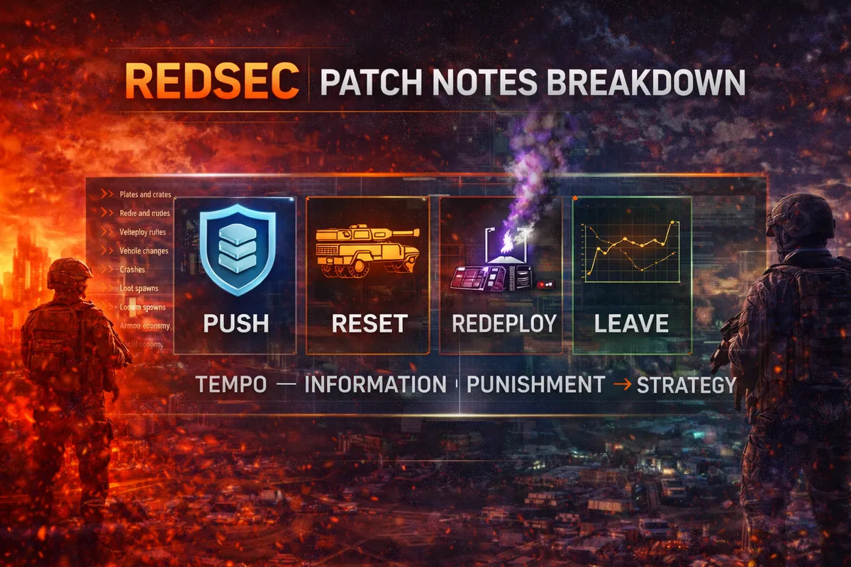Battlefield REDSEC patch notes breakdown, REDSEC update strategy, how updates change meta REDSEC, armor economy changes REDSEC, class crate plates REDSEC, mobile redeploy strike package guide