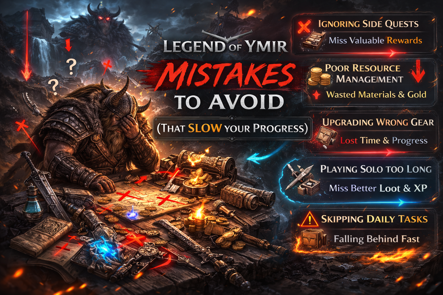 Legend of YMIR mistakes to avoid, Legend of YMIR beginner mistakes, Legend of YMIR progress tips, Legend of YMIR slow progression fix, Daily Mission reset 4:00 AM, Repeatable Tasks 10 per day