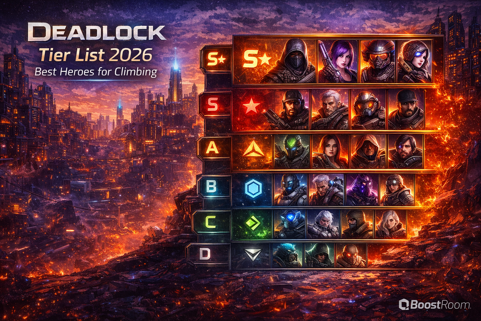 Deadlock tier list 2026, best Deadlock heroes for climbing, Deadlock S tier heroes, Deadlock best heroes Feb 2026, Deadlock meta heroes, Deadlock ranked climb heroes, Deadlock solo queue tier list