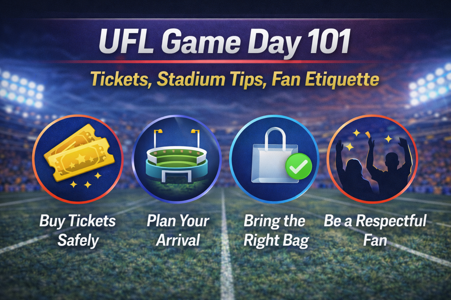 UFL game day guide 2026, UFL tickets 2026, UFL stadium tips, UFL fan etiquette, UFL what to bring to game, UFL bag policy, UFL mobile tickets, Ticketmaster UFL tickets, Protective Stadium bag policy