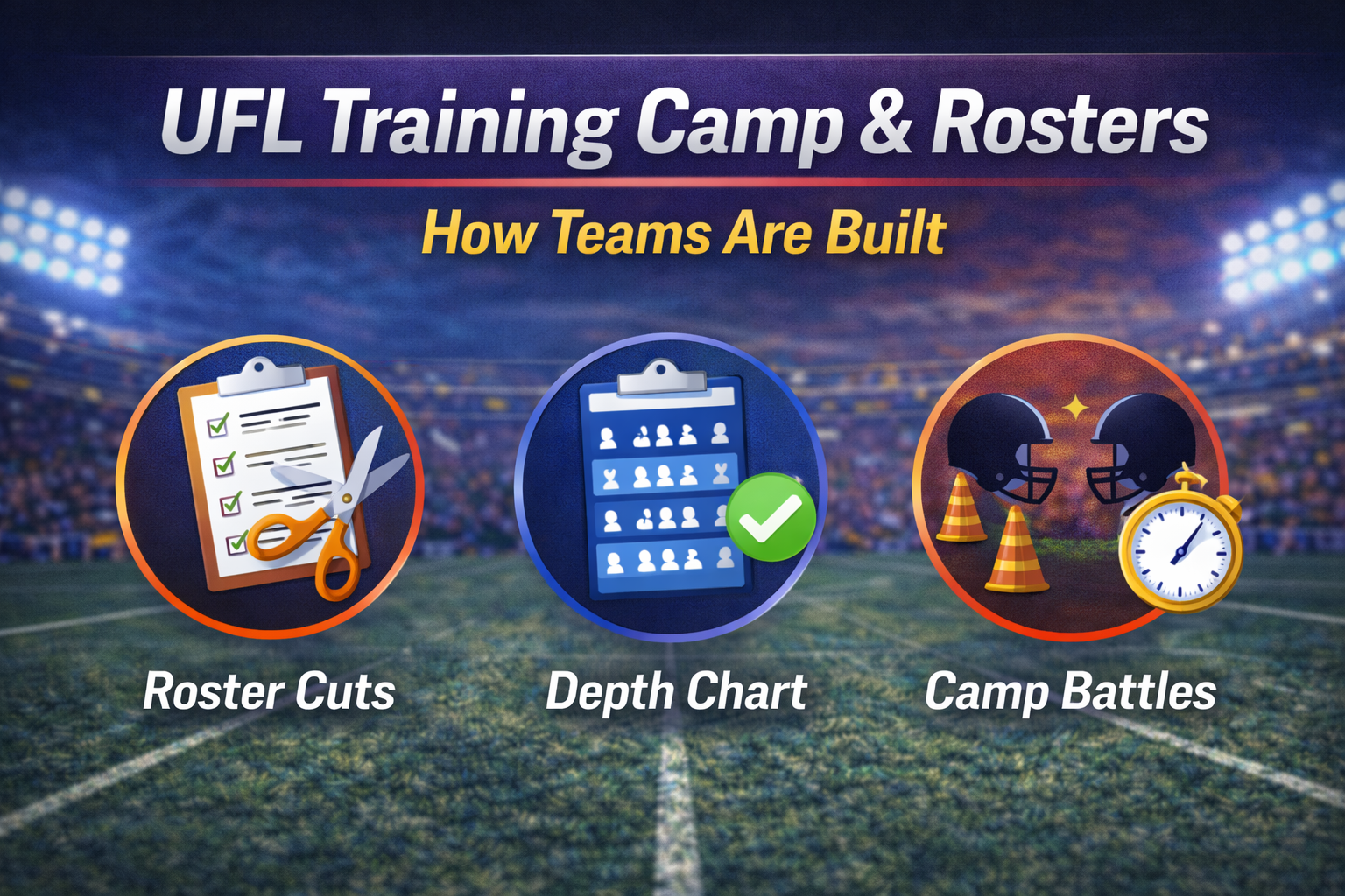 UFL training camp 2026, UFL rosters 2026, how UFL teams are built, UFL roster cuts, UFL depth chart, UFL player selection process 2026, UFL quarterback draft, UFL college allocation, UFL