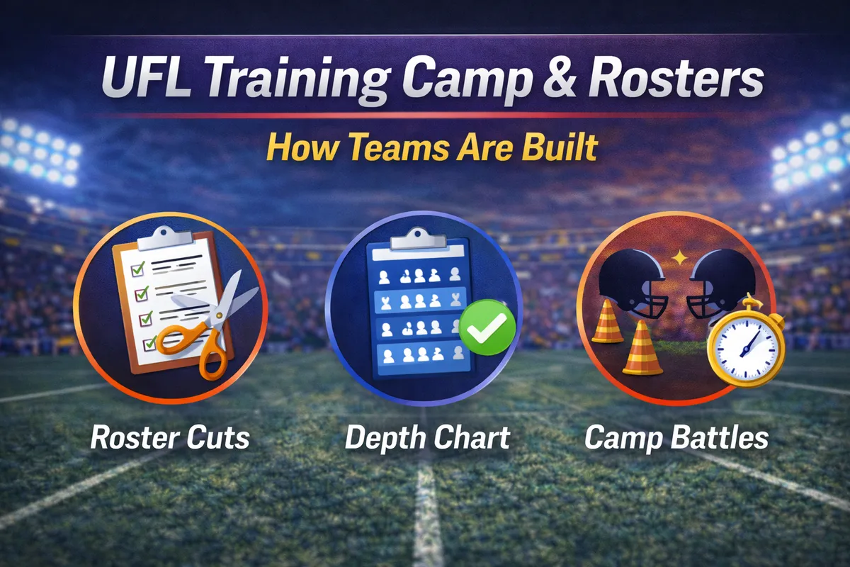 UFL training camp 2026, UFL rosters 2026, how UFL teams are built, UFL roster cuts, UFL depth chart, UFL player selection process 2026, UFL quarterback draft, UFL college allocation, UFL