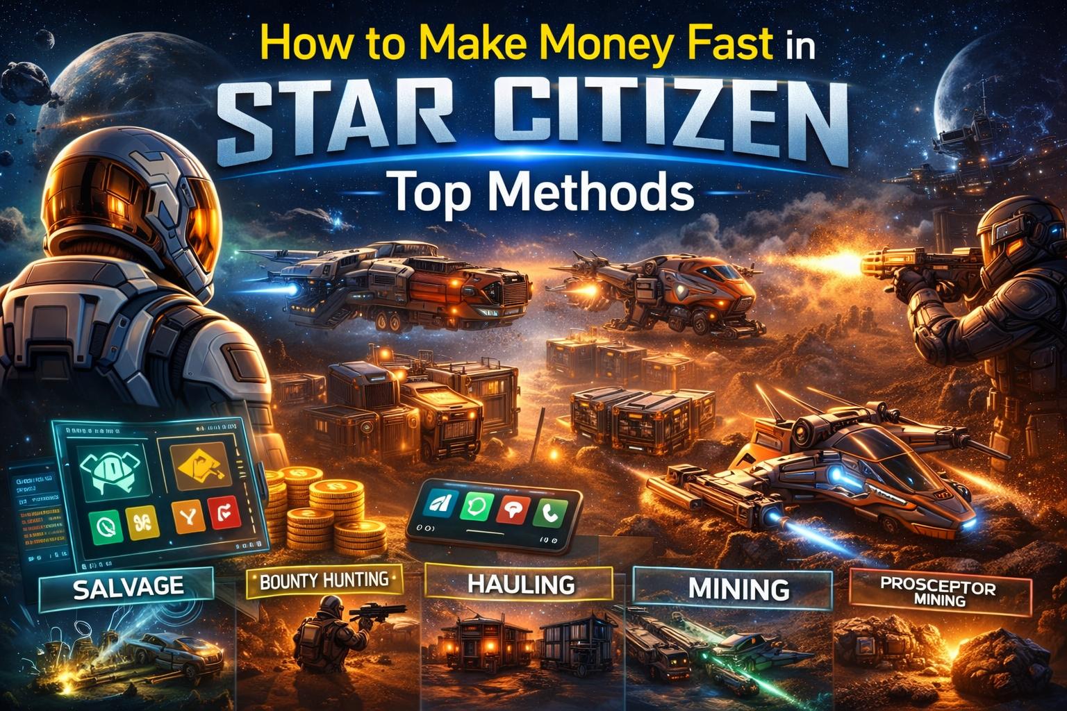 how to make money fast Star Citizen, fastest aUEC methods 2026, Star Citizen money making guide, Star Citizen salvage cargo farming, Star Citizen bounty hunting profits, Star Citizen ERT loot, Star Ci