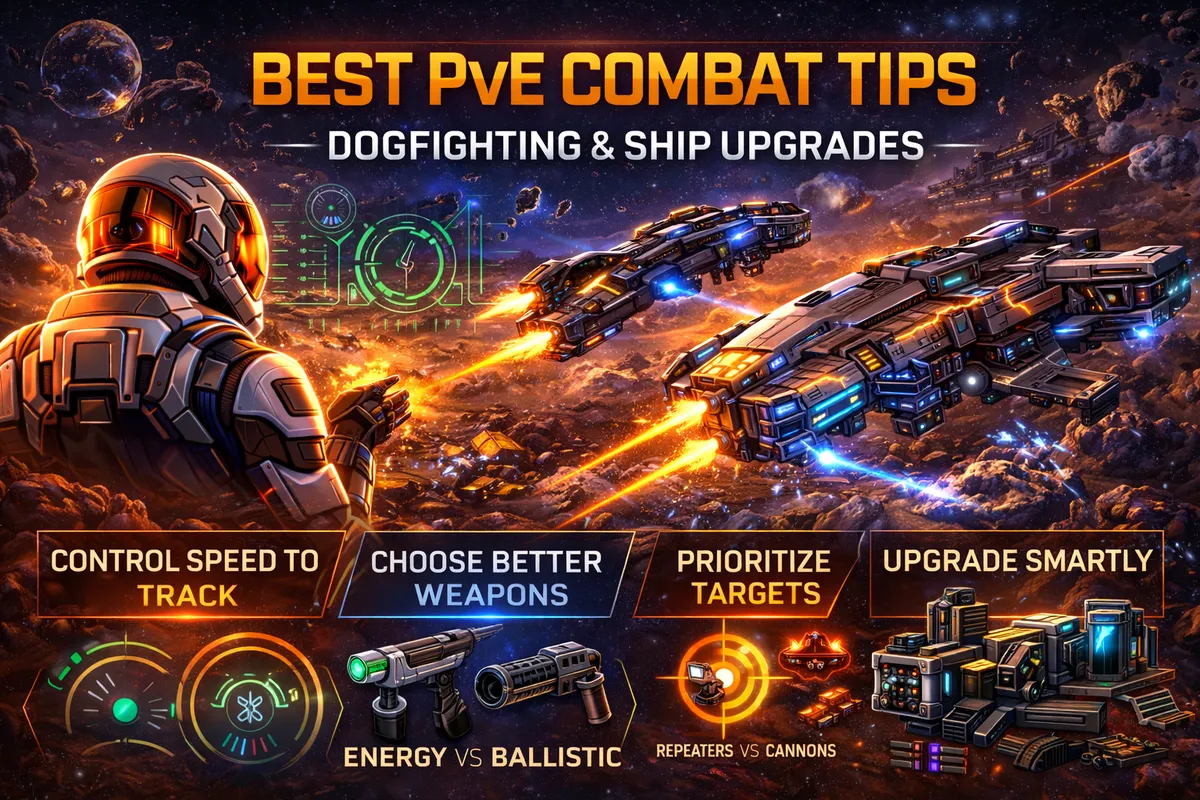 Star Citizen PvE combat tips, Star Citizen dogfighting guide 2026, Star Citizen ship upgrades guide, Star Citizen SCM combat tips, Star Citizen ESP PIP settings, Star Citizen repeaters vs cannons