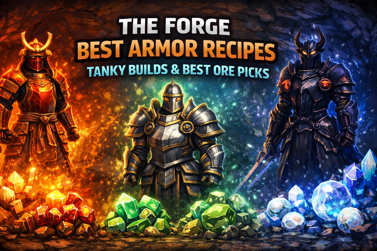 Roblox The Forge best armor recipes, The Forge tanky builds, best ore picks for armor, heavy armor recipe The Forge, medium armor recipe The Forge, light armor recipe The Forge