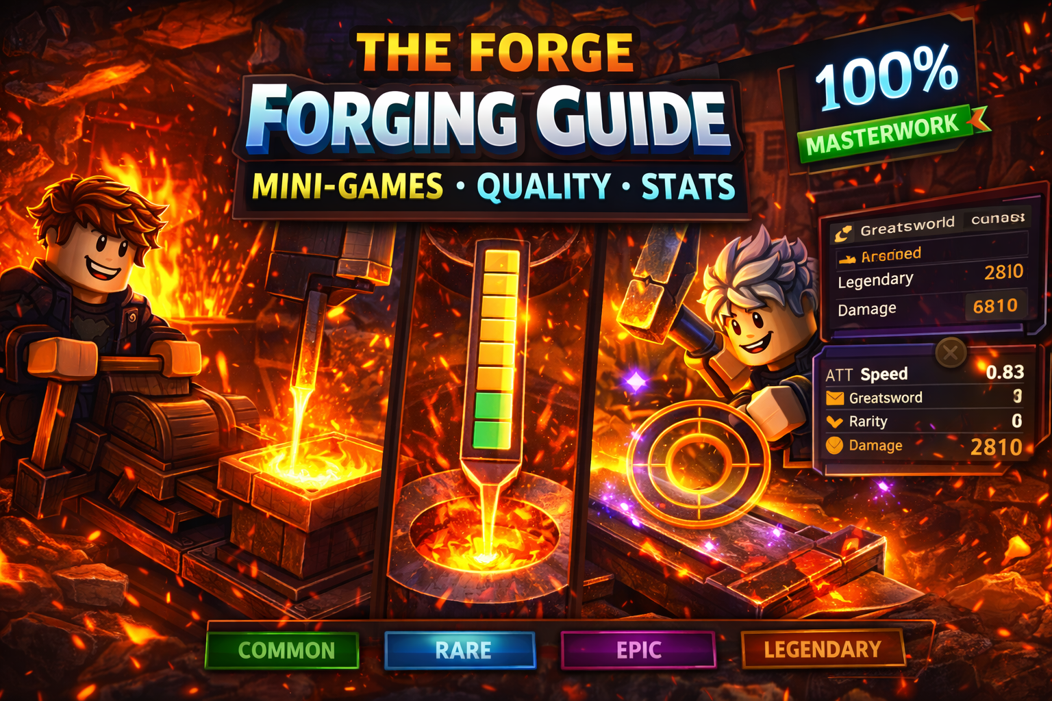 how forging works The Forge Roblox, The Forge forging mini-games, The Forge crafting quality, Masterwork quality The Forge, forging multipliers explained, ore multiplier average