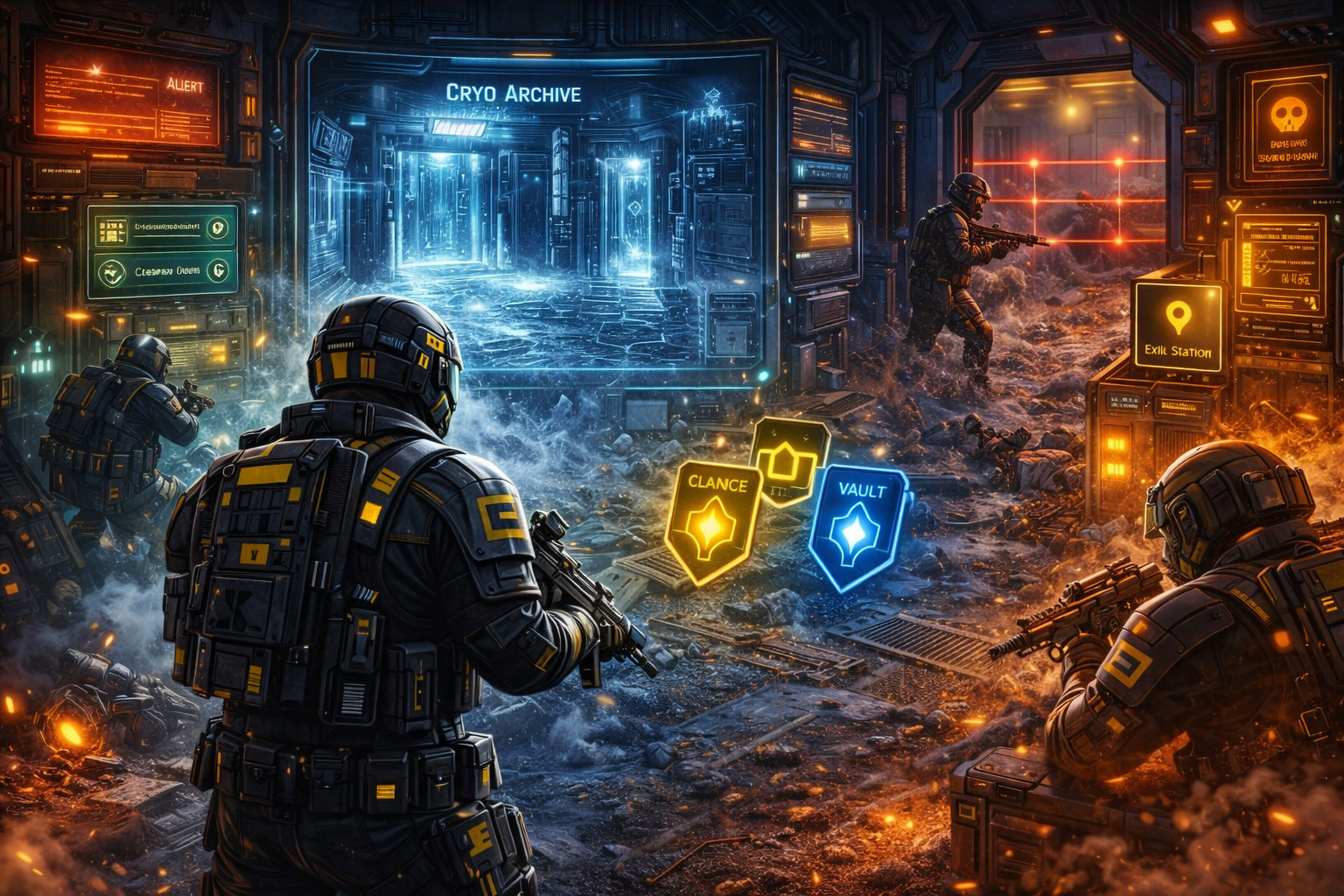 Marathon visual storytelling, Marathon environmental storytelling, Tau Ceti IV UESC visuals, Marathon ASCII UI, Marathon retro futurism style, Marathon faction branding Marathon visual storytelling, Marathon environmental storytelling, Tau Ceti IV UESC visuals, Marathon ASCII UI, Marathon retro futurism style, Marathon faction branding