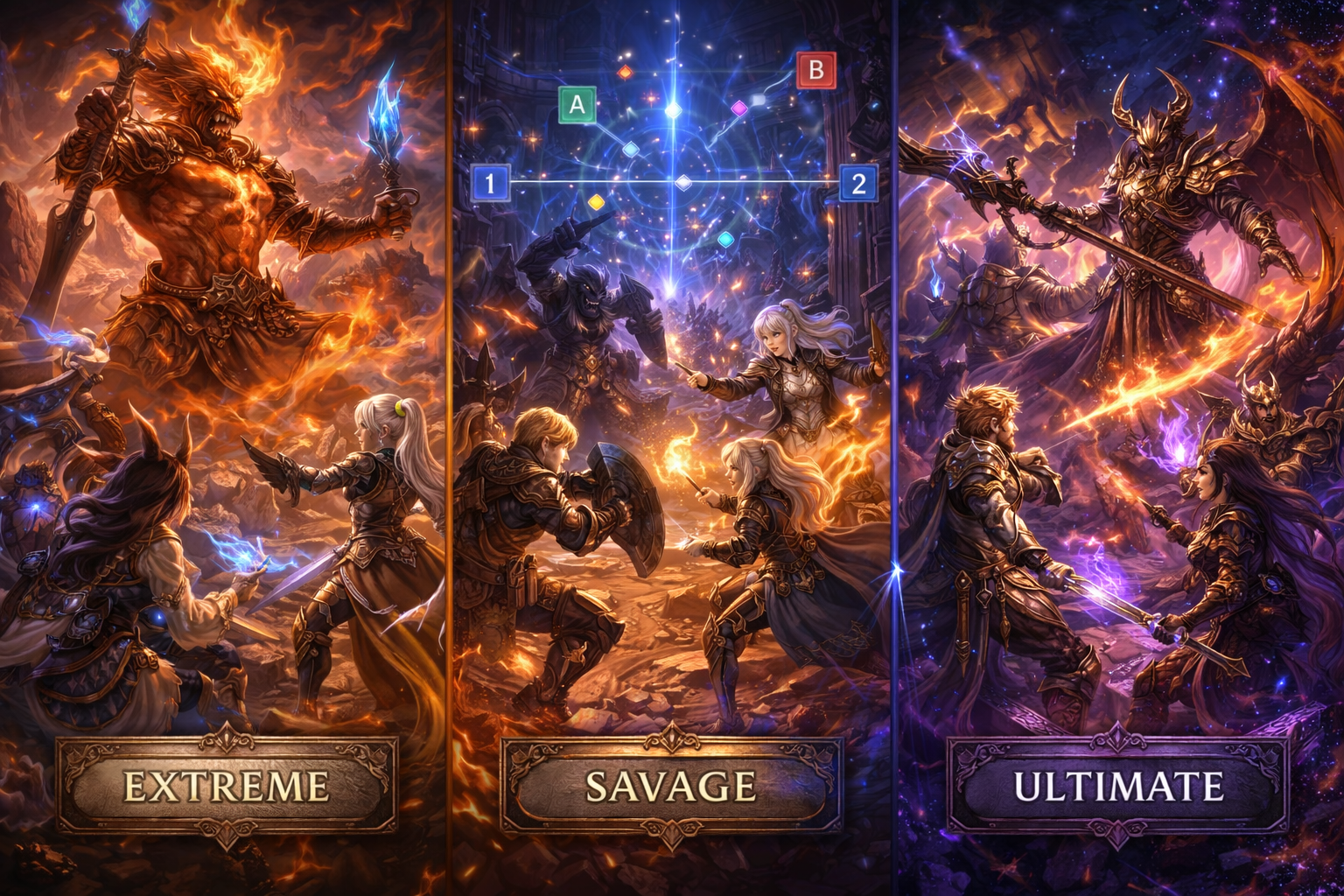 FFXIV extreme vs savage vs ultimate, what to try first FFXIV, extreme trials guide, savage raids guide, ultimate raids guide, high-end duty FFXIV, raid difficulty explained, how to start raiding FFXIV