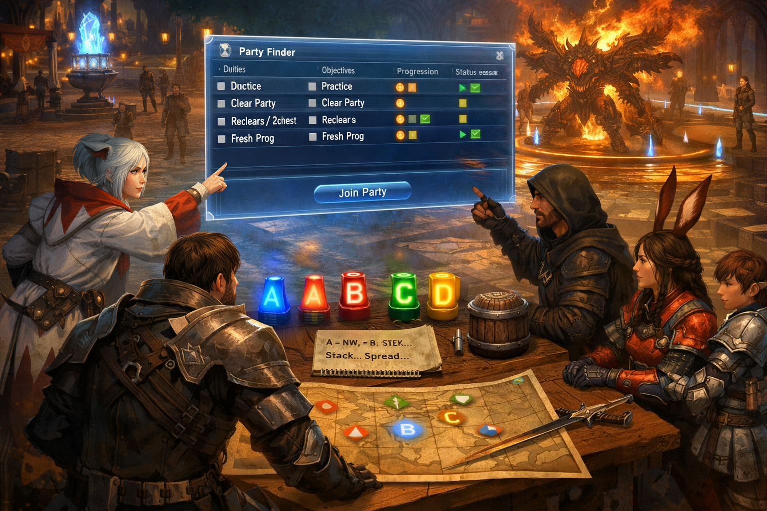 FFXIV Party Finder tips, PF guide FFXIV, how to join Party Finder, how to lead Party Finder, PF terminology FFXIV, prog vs clear vs farm, reclear PF, 2 chest PF meaning