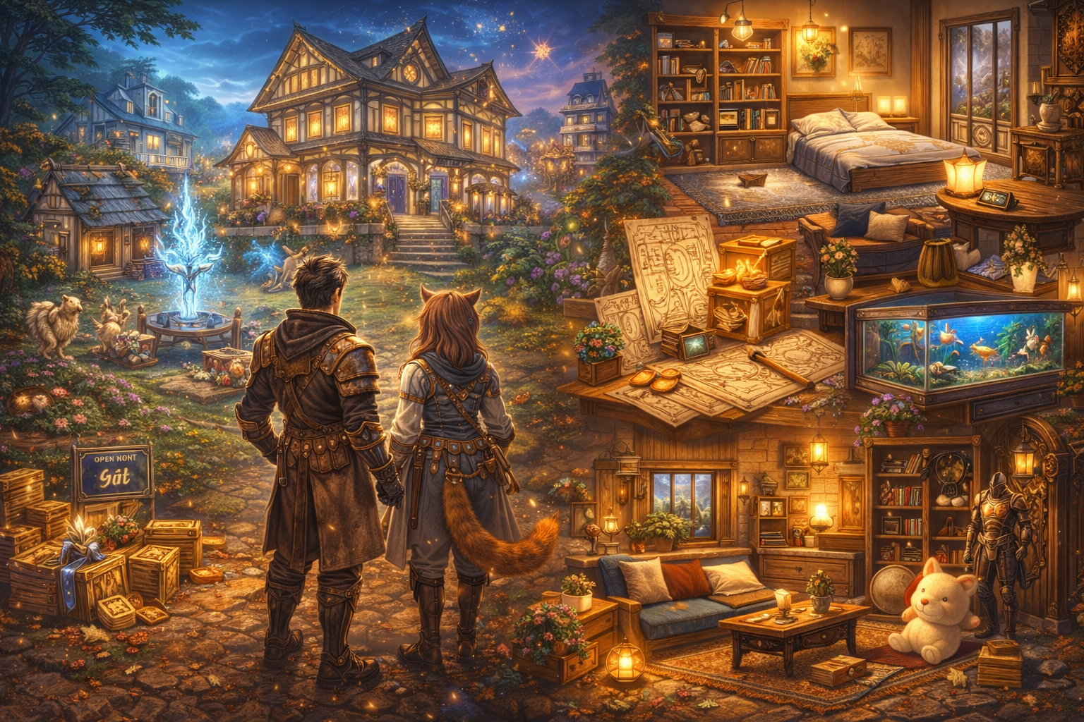 FFXIV housing guide, housing lottery FFXIV, how to buy a house FFXIV, housing requirements level 50 second lieutenant, FFXIV apartment guide, Free Company private chambers