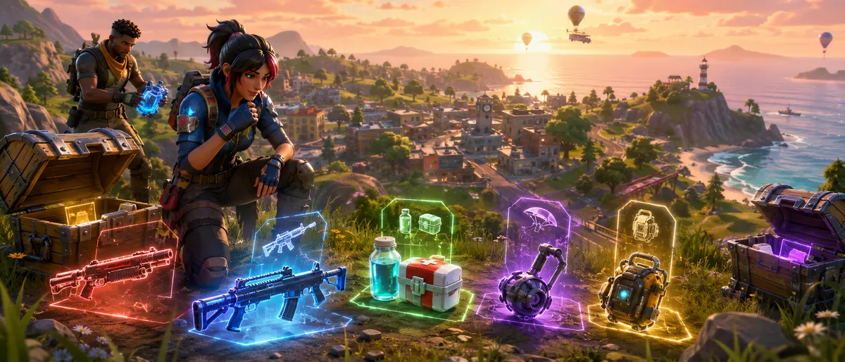 Fortnite loot guide, Fortnite inventory guide, what to carry in Fortnite, when to swap items Fortnite, Fortnite loadout tips, Fortnite healing items, Fortnite mobility items, Fortnite utility items