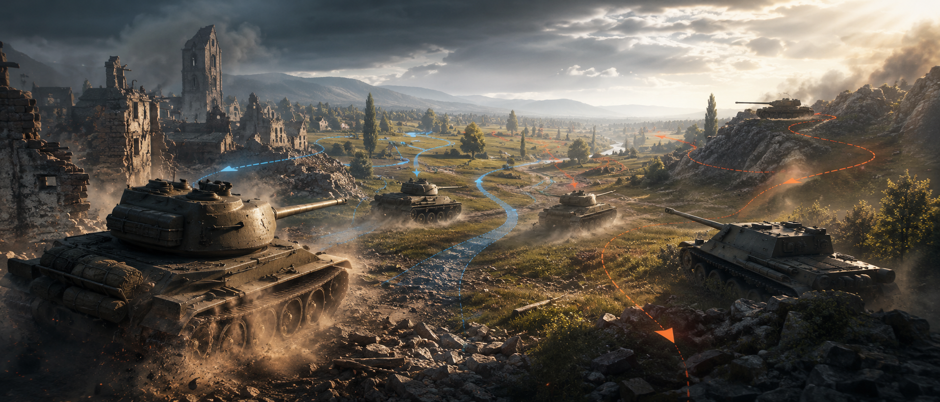 World of Tanks map guide, WoT Random Battles maps, WoT minimap explained, WoT map lanes, WoT map zones, WoT spawns explained, WoT capture circle, WoT Standard Battle Encounter Assault