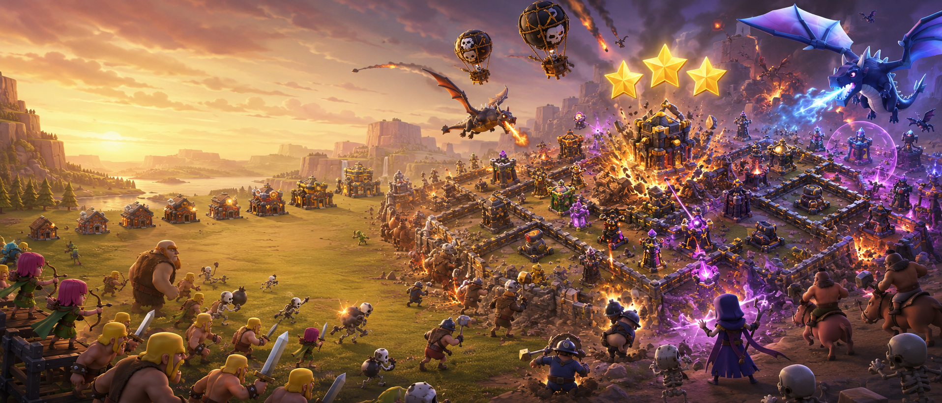 Clash of Clans war attacks by Town Hall, easy 3 star strategy Clash of Clans, TH7 war attacks, TH8 war attacks, TH9 war attacks, TH10 war attacks, TH11 war attacks, TH12 war attacks, TH13 war attacks