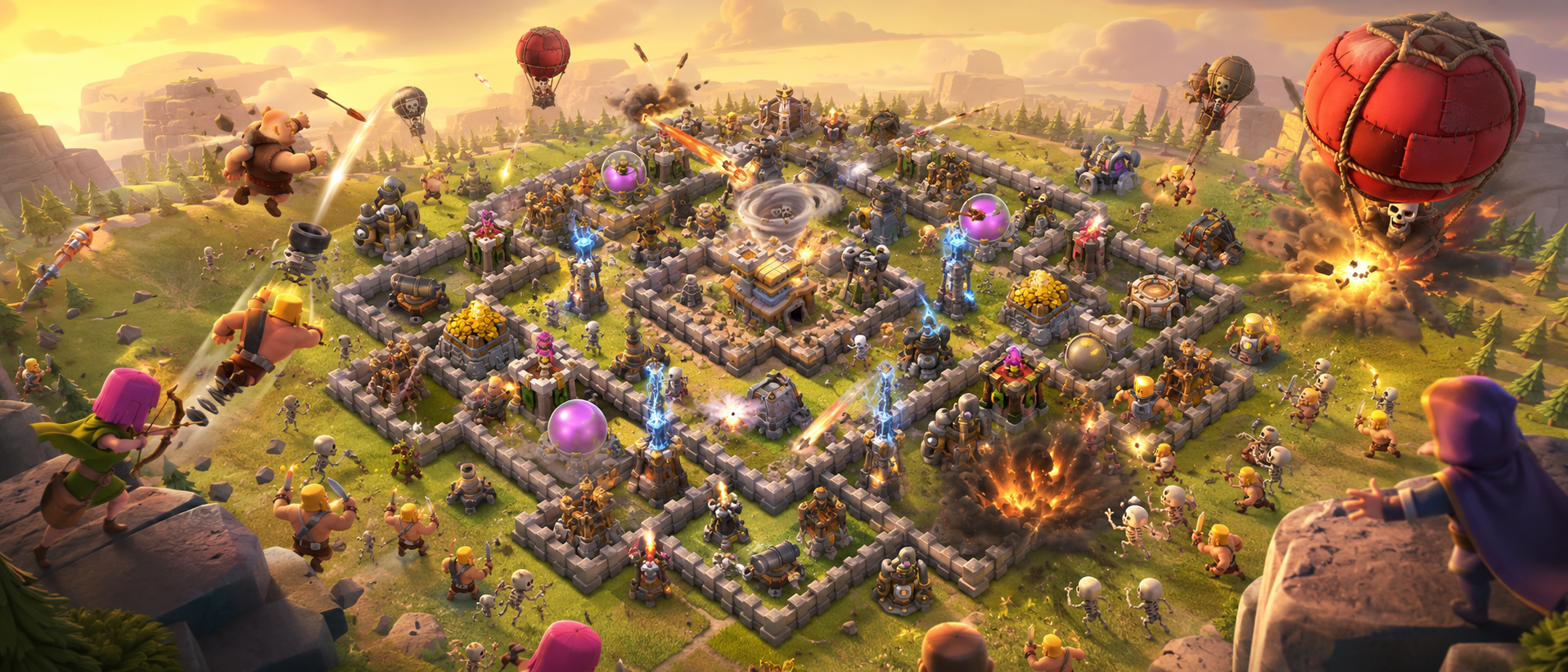 Clash of Clans trap placement guide, best trap placement, spring trap placement, giant bomb placement, seeking air mine placement, air bomb placement, tornado trap placement, skeleton trap placement
