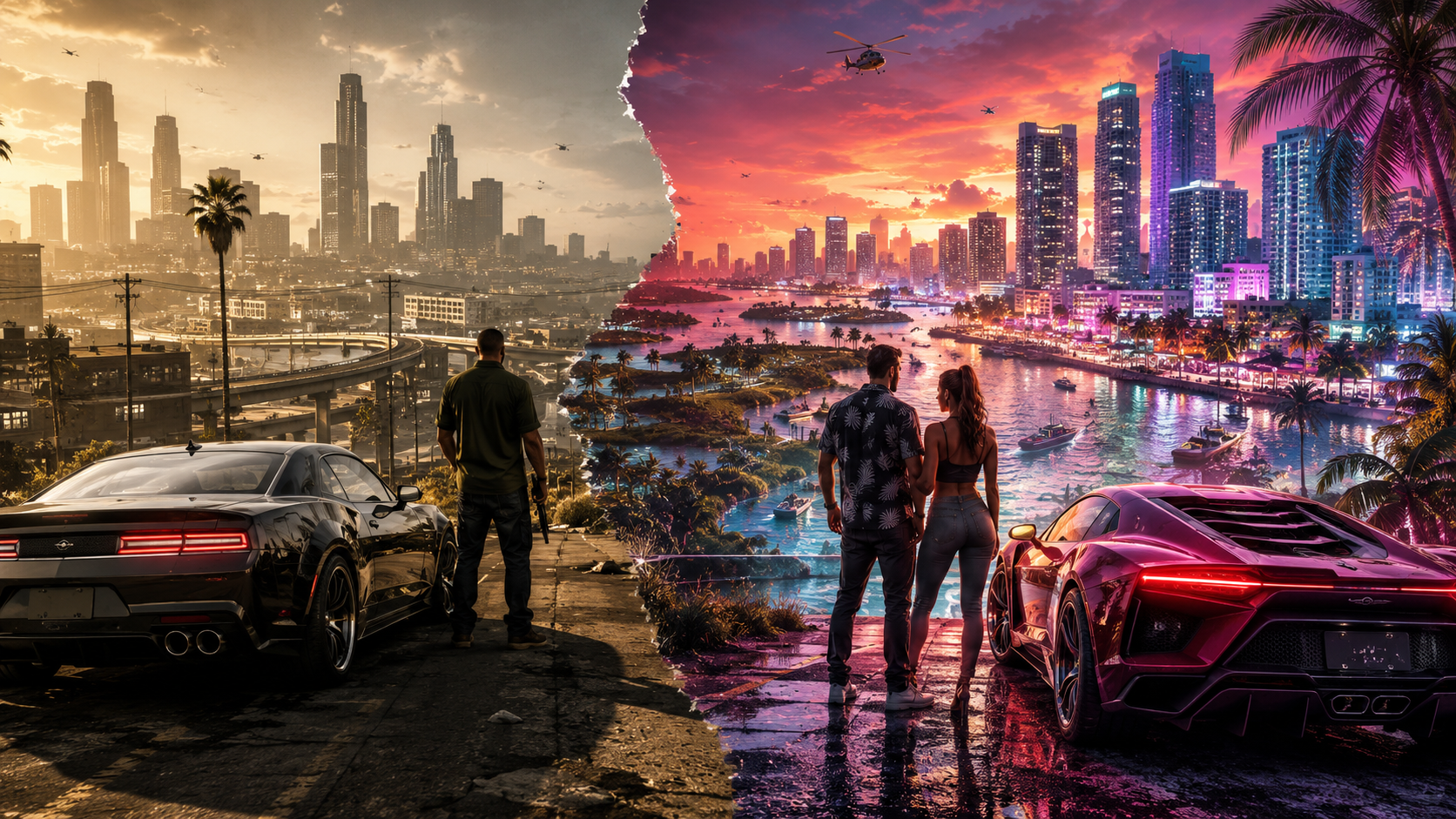 GTA 6 vs GTA 5, GTA 6 differences, GTA 6 compared to GTA 5, GTA 6 gameplay changes, GTA 6 map vs GTA 5 map, GTA 6 Vice City vs GTA 5 Los Santos, GTA 6 Leonida vs Blaine County, GTA 6 Lucia Jason,