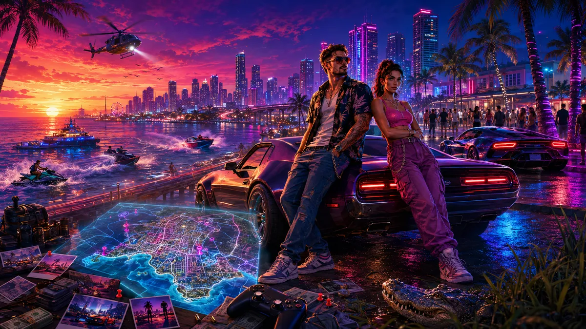 GTA 6 complete guide, GTA 6 release date, GTA 6 map, GTA 6 characters, GTA 6 gameplay, GTA 6 Jason and Lucia, GTA 6 Leonida, GTA 6 Vice City, GTA 6 platforms, GTA 6 PS5, GTA 6 Xbox Series X, GTA 6