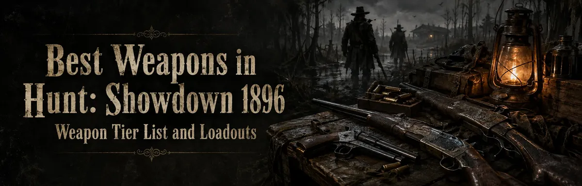 best weapons Hunt Showdown 1896,unt Showdown 1896 weapon tier list, Hunt Showdown best weapons, Hunt Showdown best loadouts, Hunt Showdown weapon tier list,
