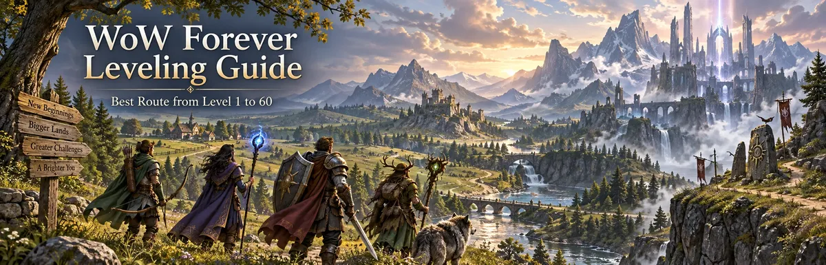 WoW Forever leveling guide,WoW Forever leveling, WoW Forever 1-60 leveling guide, WoW Forever leveling route, WoW Forever best leveling route, WoW Forever zones by level,