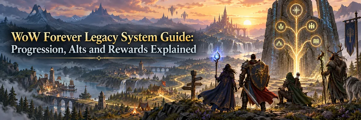 WoW Forever Legacy System,WoW Forever Legacy guide, WoW Forever Legacy Points, WoW Forever Legacy Trees, WoW Forever Legacy Challenges, WoW Forever alts, WoW Forever alt progression,