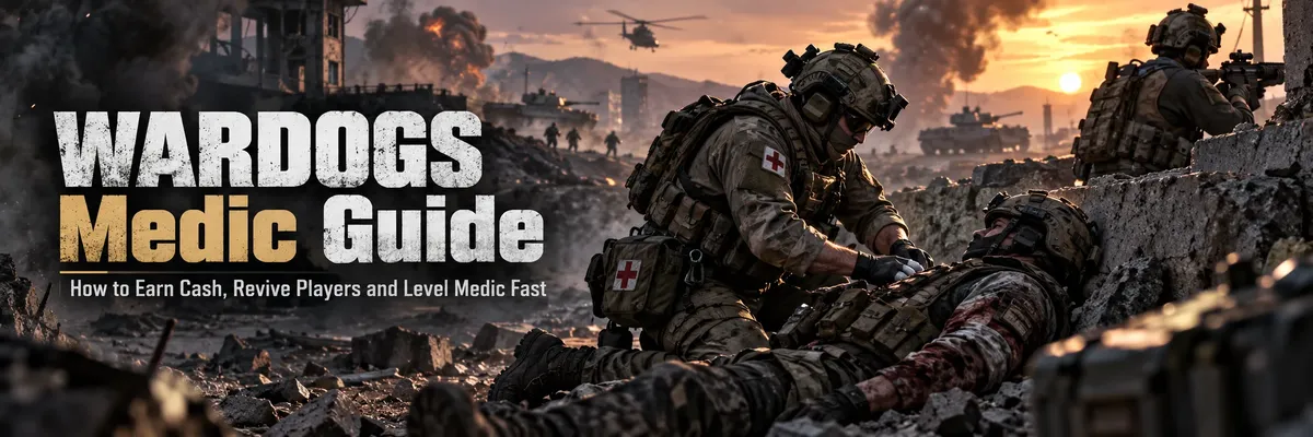 WARDOGS Medic Guide,WARDOGS Medic guide,WARDOGS Medic leveling,WARDOGS level Medic fast,WARDOGS revive guide,WARDOGS how to revive,WARDOGS Medic cash,WARDOGS make money Medic,WARDOGS Defibrillator,
