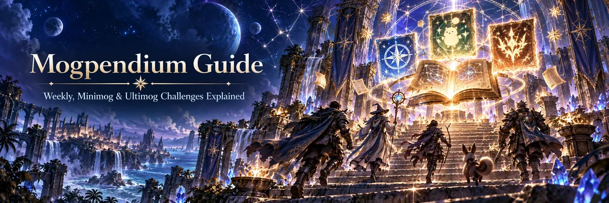 FFXIV Mogpendium Guide,FFXIV Mogpendium,FFXIV Weekly Objectives,FFXIV Minimog Challenges,FFXIV Ultimog Challenge,Moogle Treasure Trove Mogpendium,FFXIV Astronomy I,FFXIV Uolon Horn Tokens,