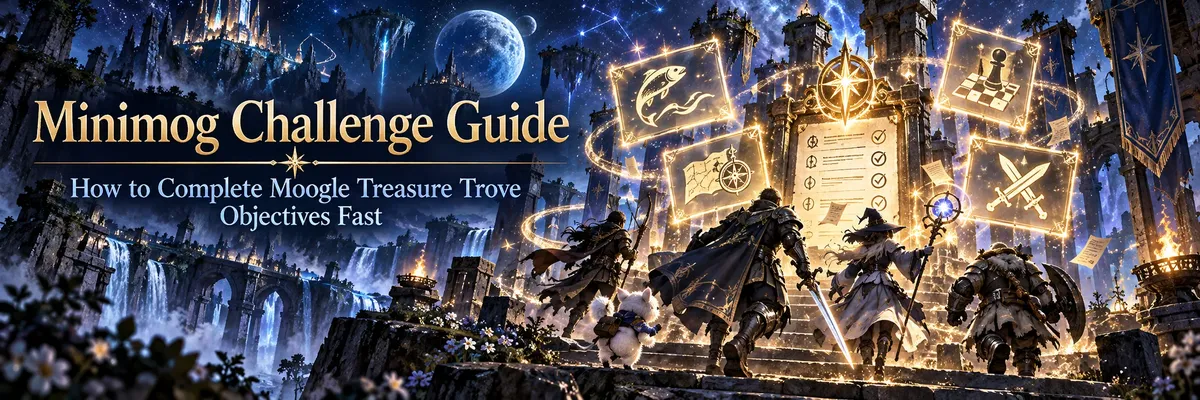 FFXIV Minimog Challenge Guide,FFXIV Minimog Challenge,FFXIV Moogle Treasure Trove objectives,FFXIV Minimog objectives,FFXIV Uolon Horn Tokens,FFXIV Astronomy I,FFXIV Bozja Minimog,