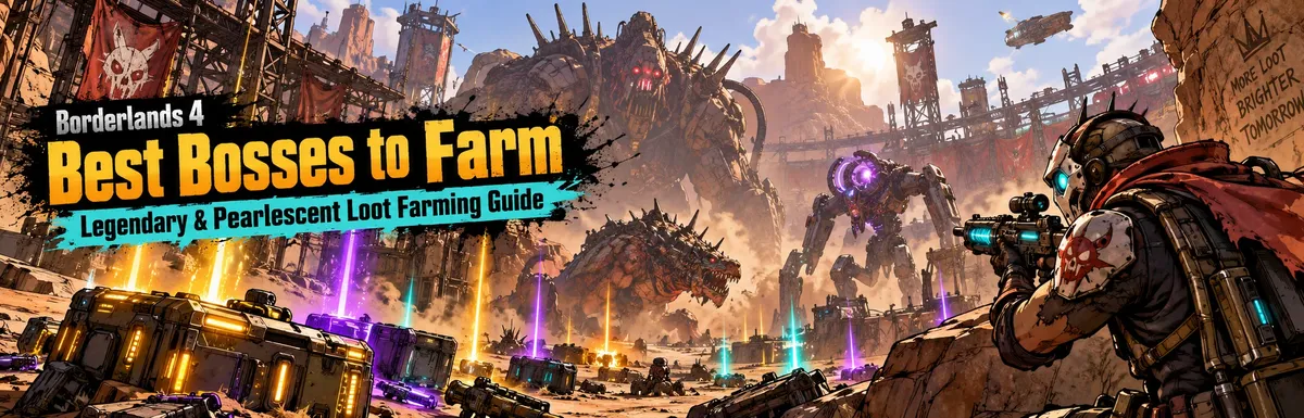 Borderlands 4 best bosses to farm,Borderlands 4 boss farming, Borderlands 4 Legendary farming, Borderlands 4 Pearlescent farming, Borderlands 4 best loot bosses, Borderlands 4 dedicated drops,